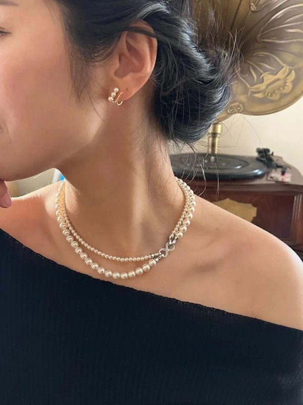 垒富配资 【双层施家珍珠项链】99元到手2条项链+1对耳钉！盈盈珠光流转间，仙韵如薄雾漫溢！